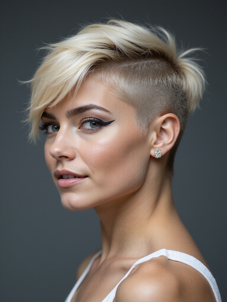 bold asymmetric pixie haircut