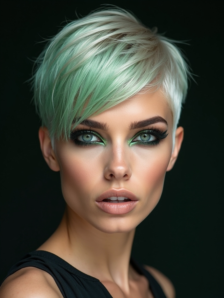 bold colorful pixie experimentation