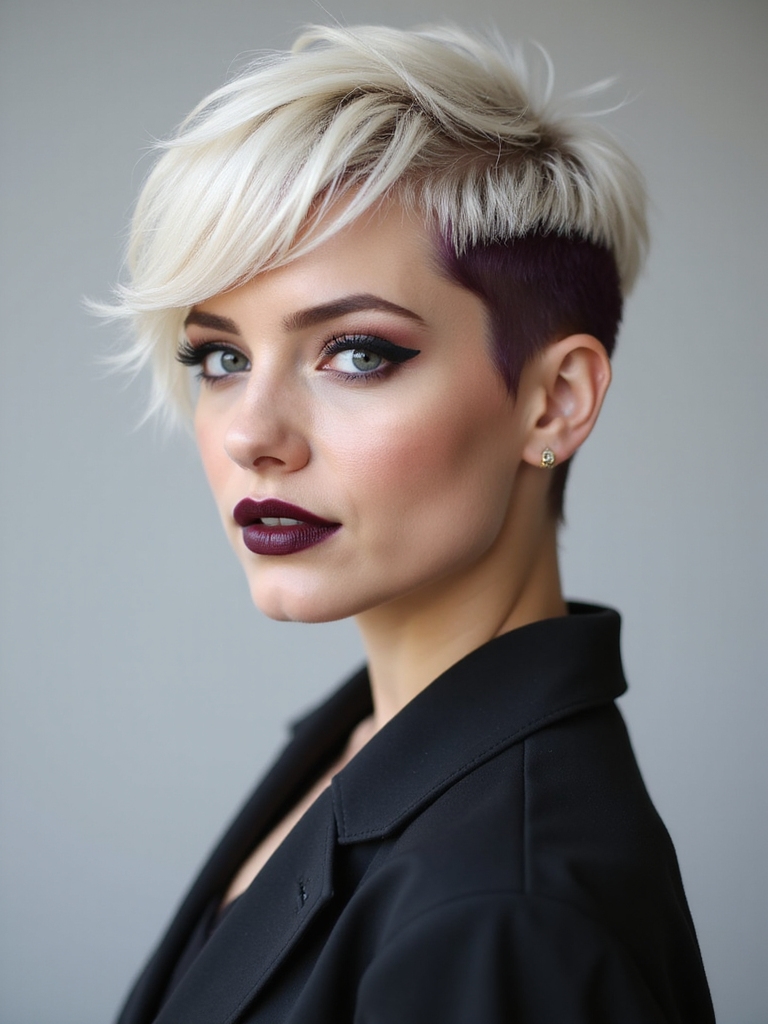 bold contrasting artistic pixie