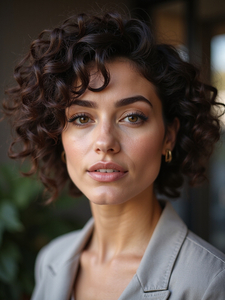 bold curly low maintenance pixie