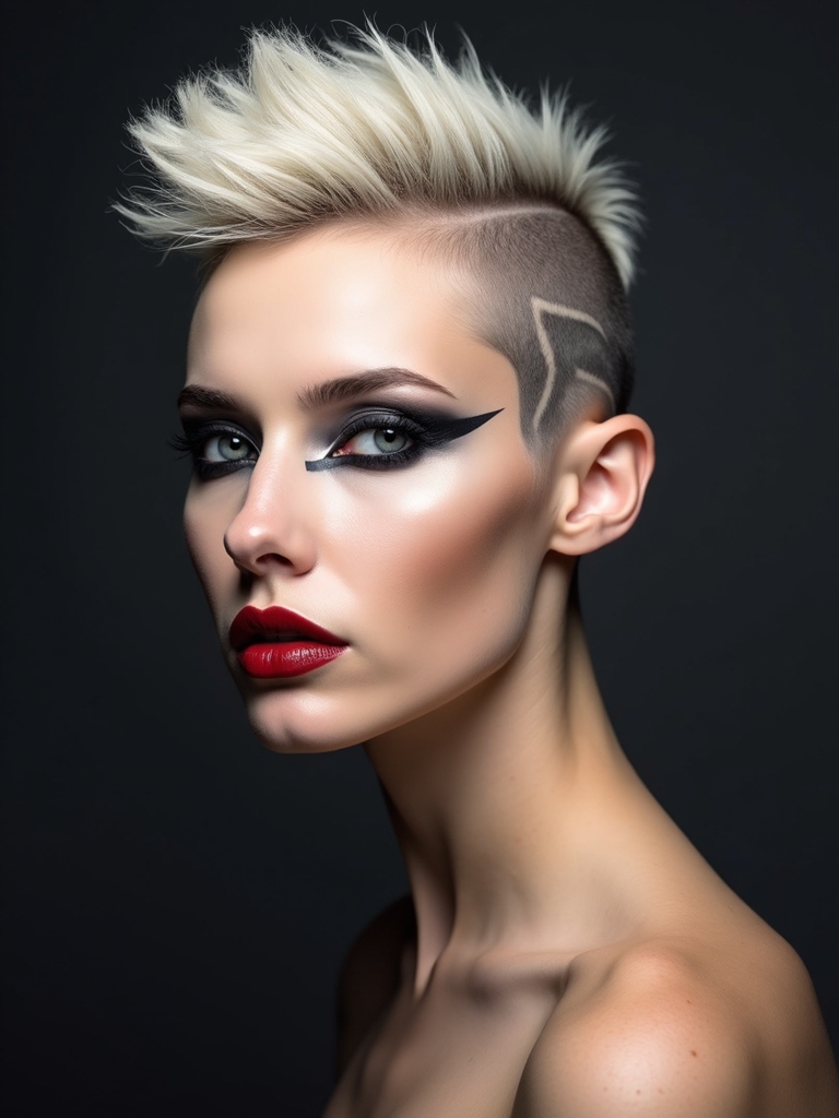 bold punk pixie with shaved