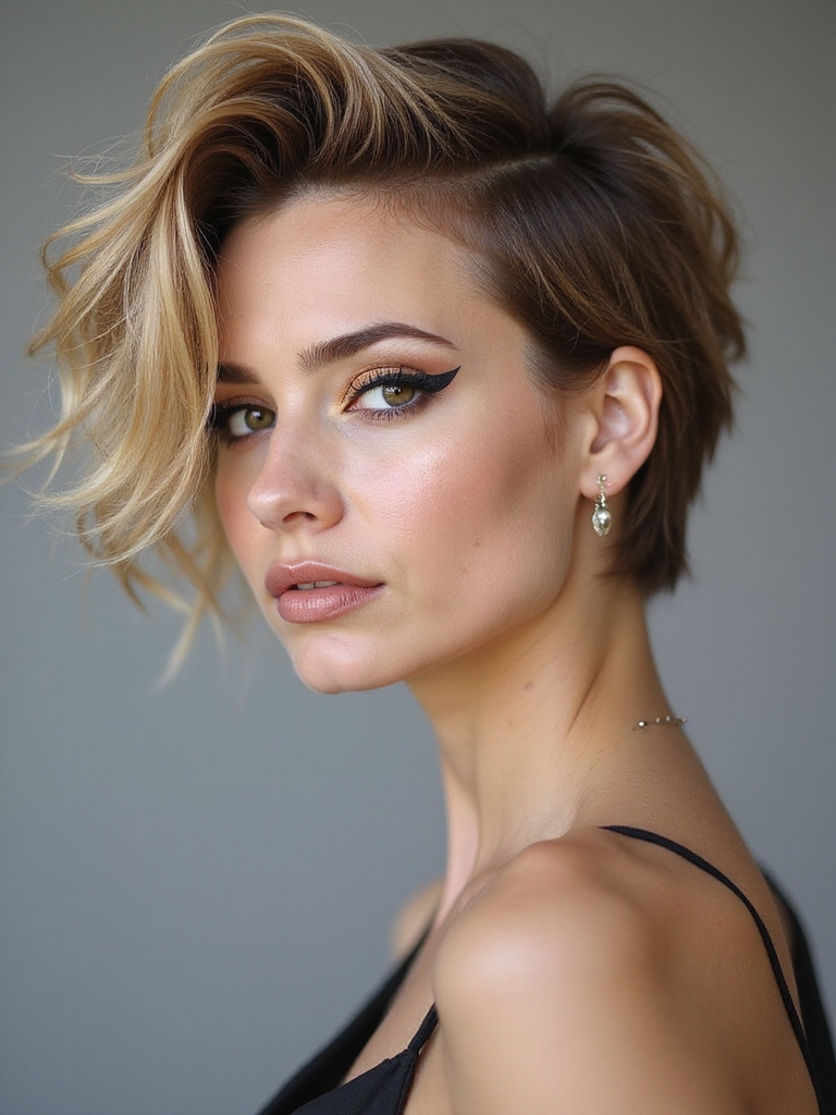 bold razor edged textured pixie