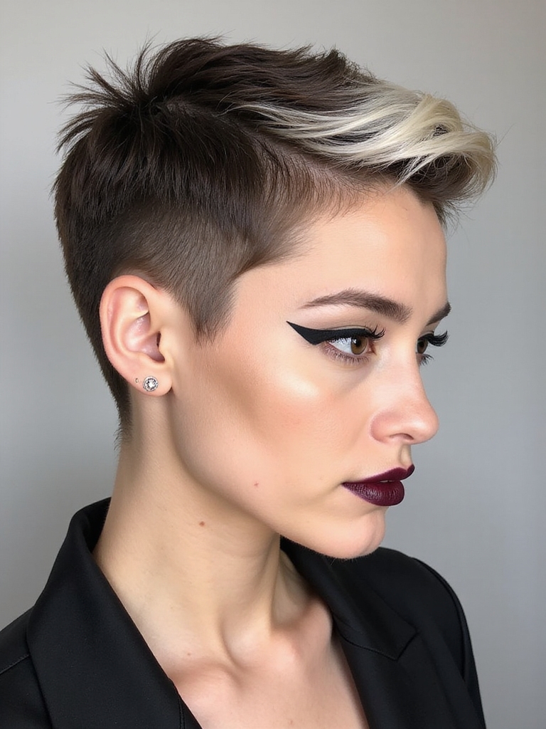 bold shaved side pixie statement
