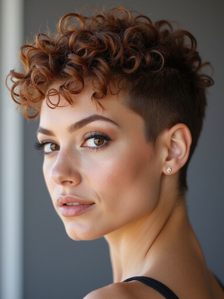 bold textured curly pixie