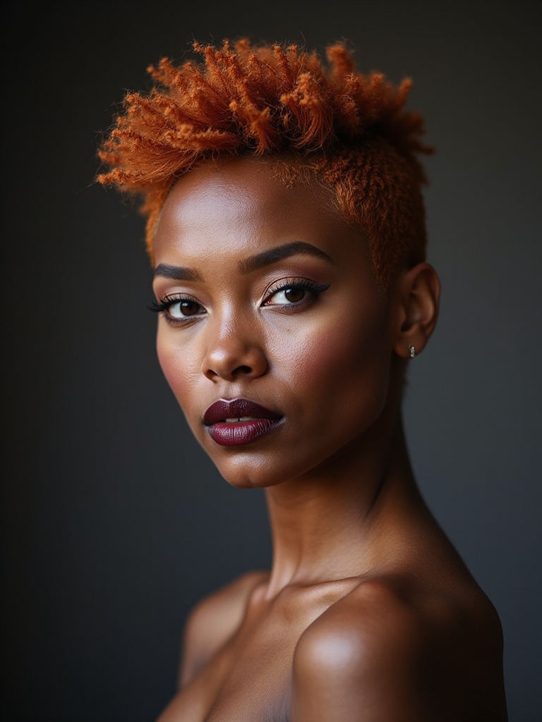bold textured ginger pixie