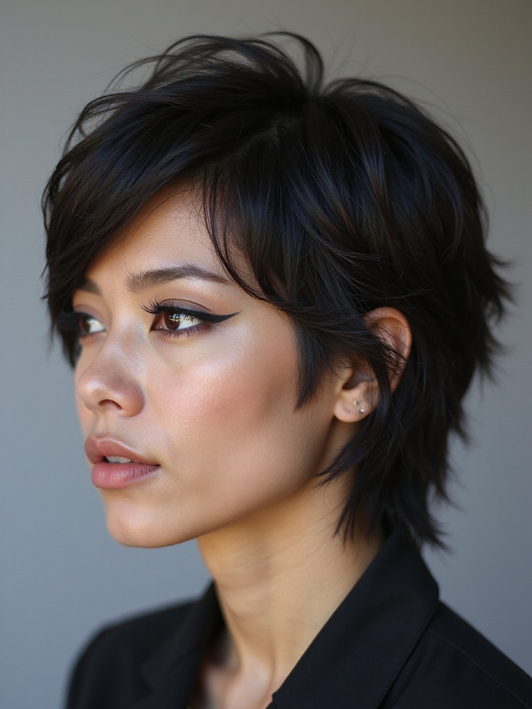 bold textured retro modern mullet