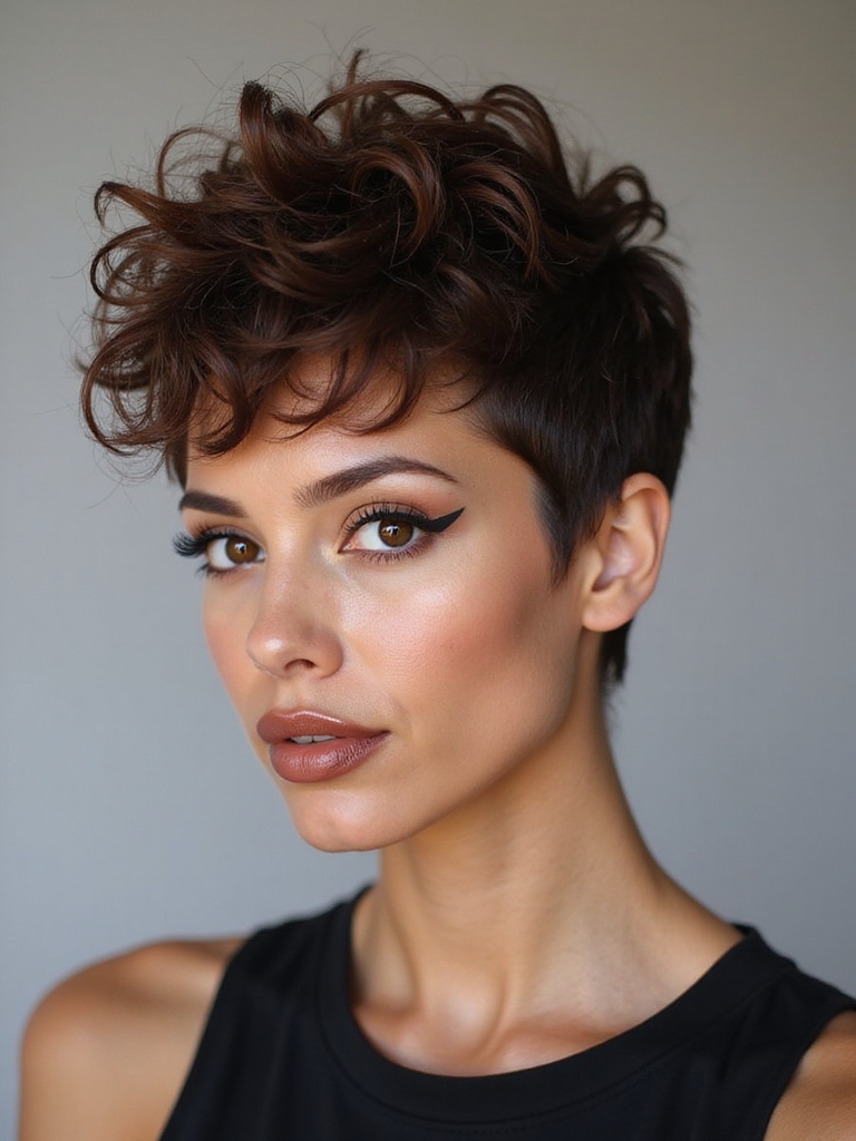bold undercut curly pixie