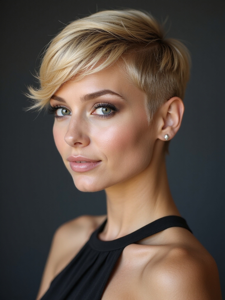 bright blonde pixie makeover