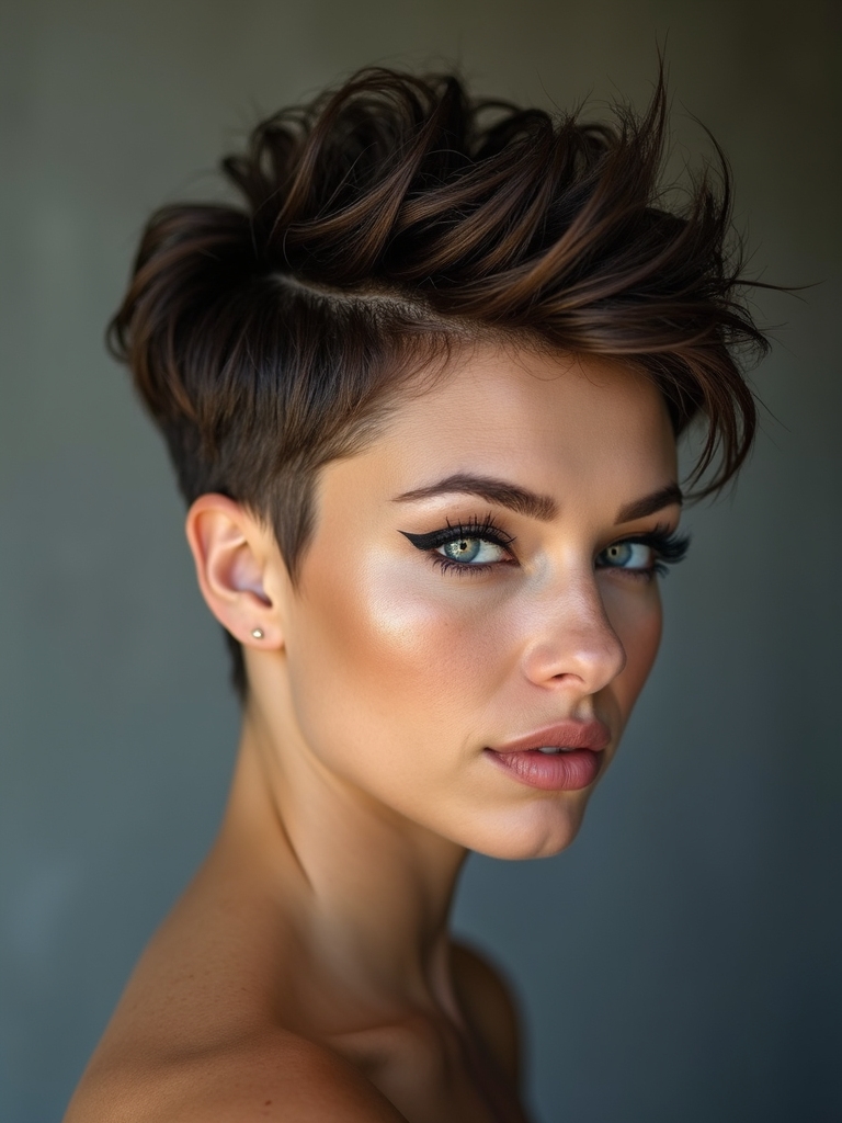 buzzed sides voluminous crown
