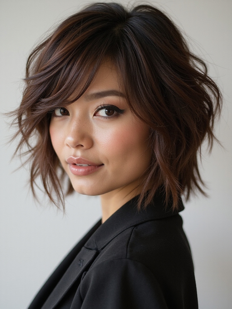 carefree textured refined layered haircut