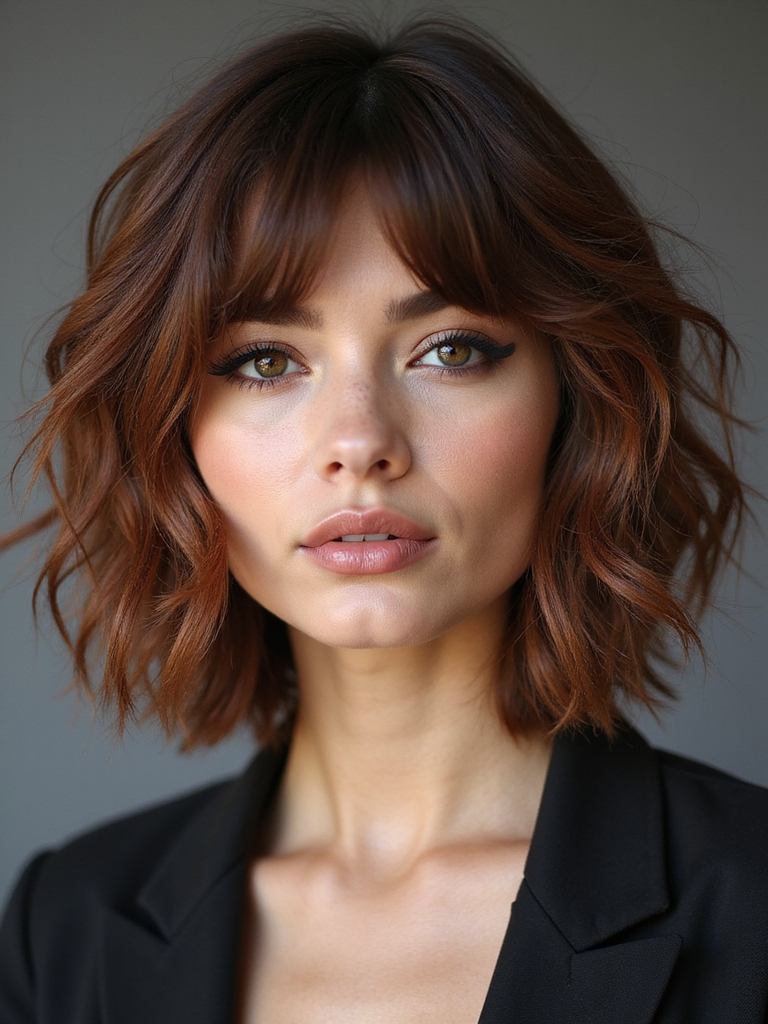 celebrities rocking baby bangs shag