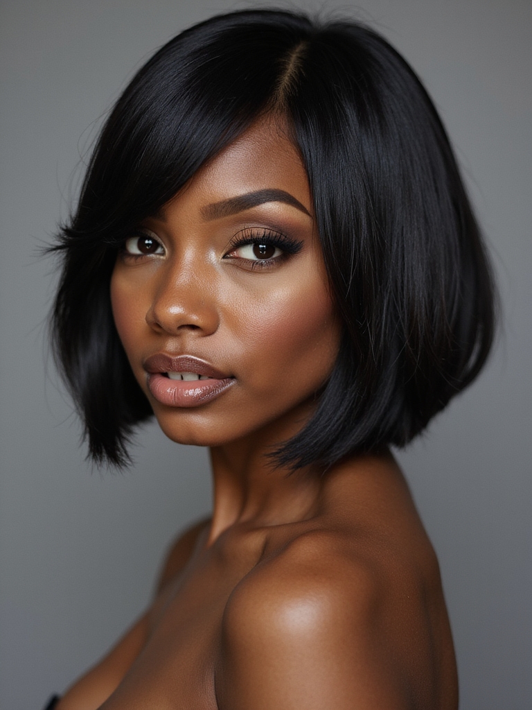 chin length blunt bob styling