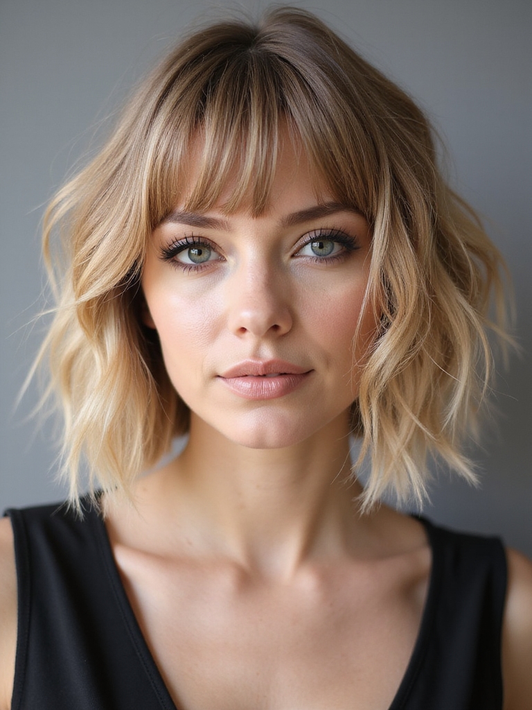 chin length bob with fringe