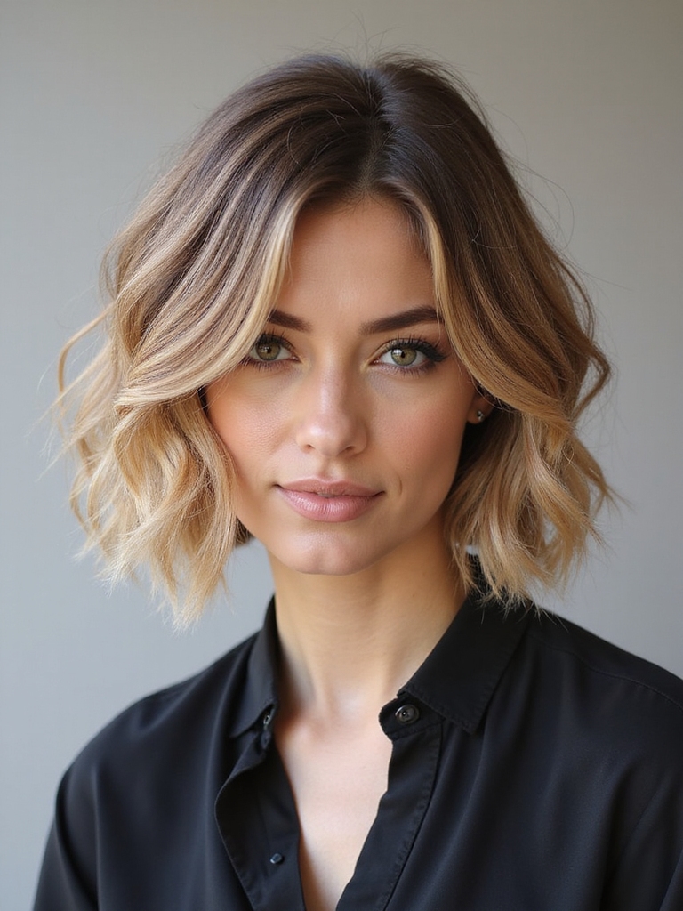 chin length layered elegant bob