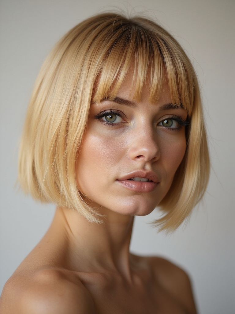 chin length textured blonde bob
