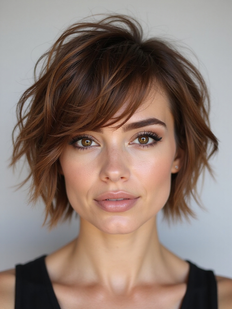 choppy asymmetrical layered shag