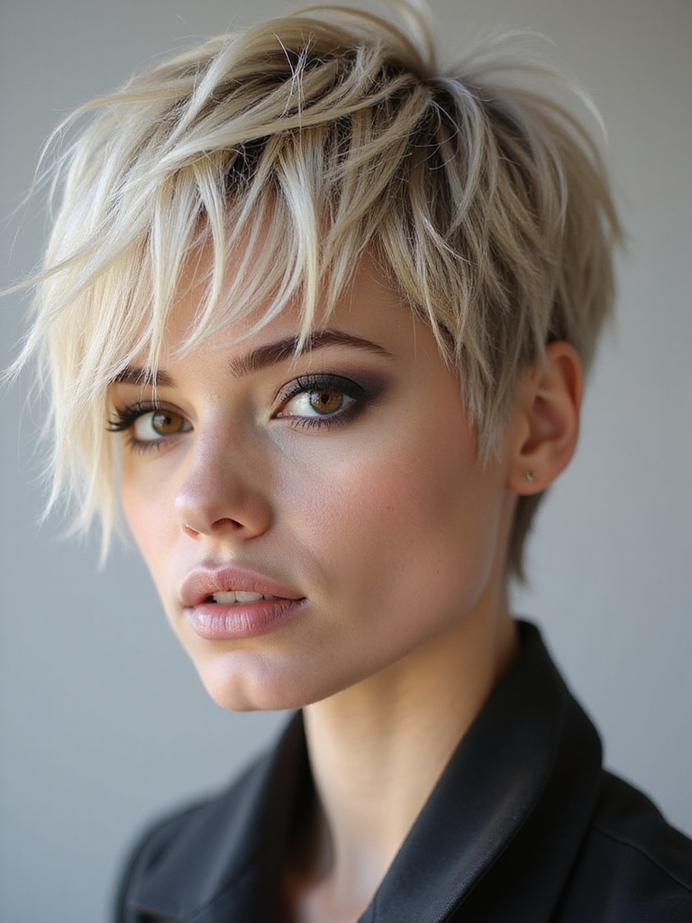 choppy asymmetrical textured pixie