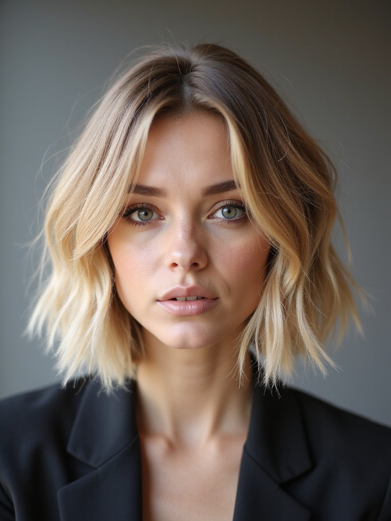 choppy bob highlights straight hair