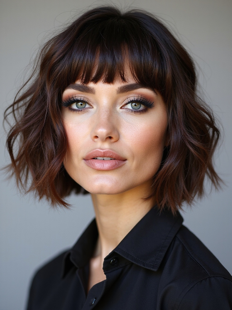 choppy bob with fringe