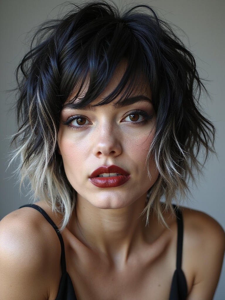 choppy jagged rebellious messy