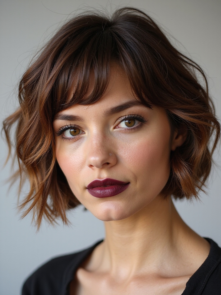 choppy layered classic bob
