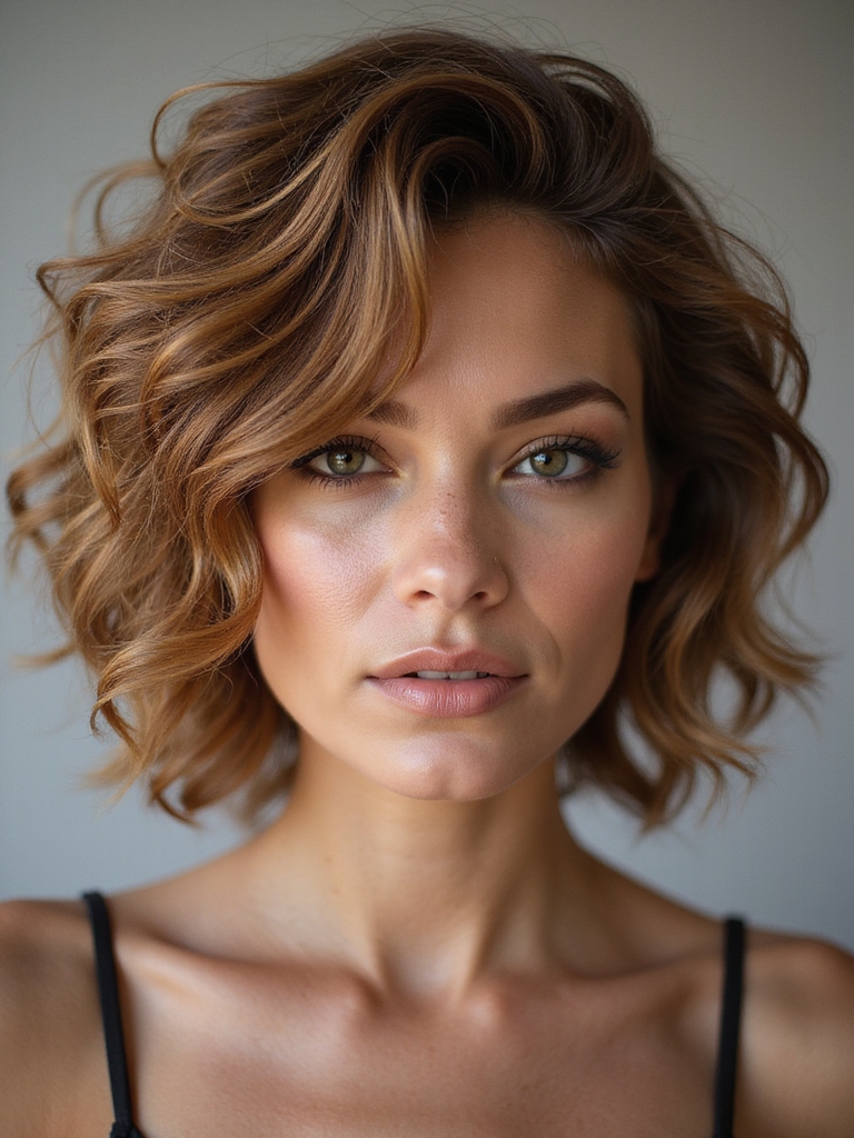 choppy layered curly texture