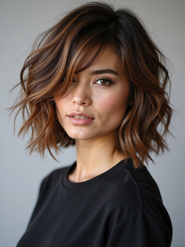 choppy layered dimensional highlights