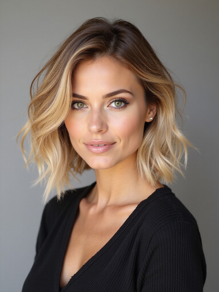 choppy layered effortless lob