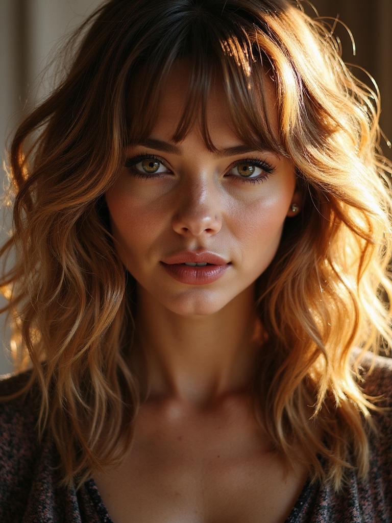 choppy layered glossy shag