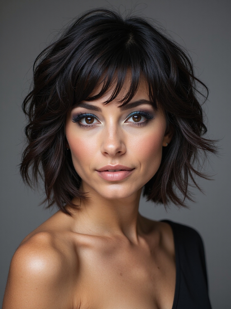 choppy layered medium haircut