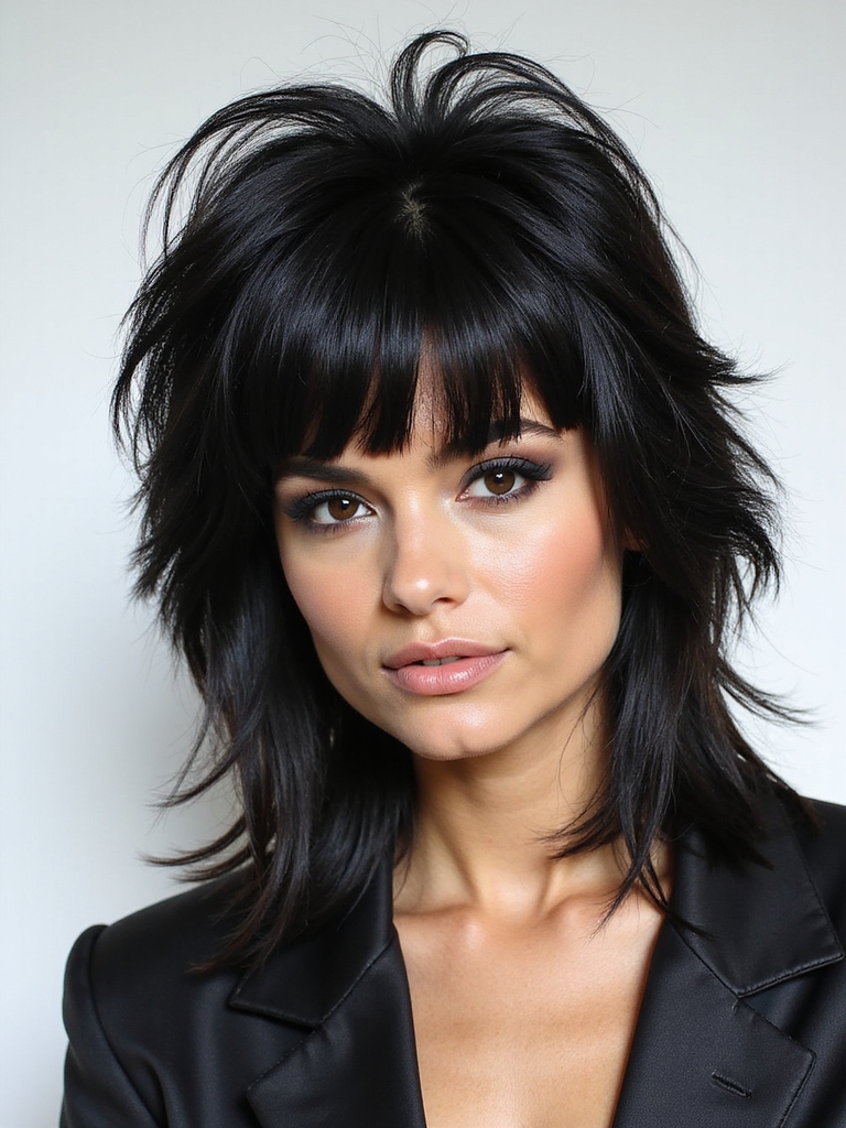 choppy layered modern mullet