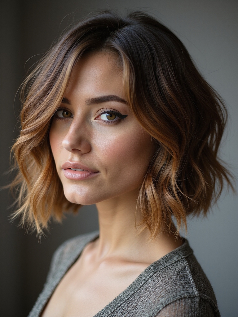 choppy layered parisian bob