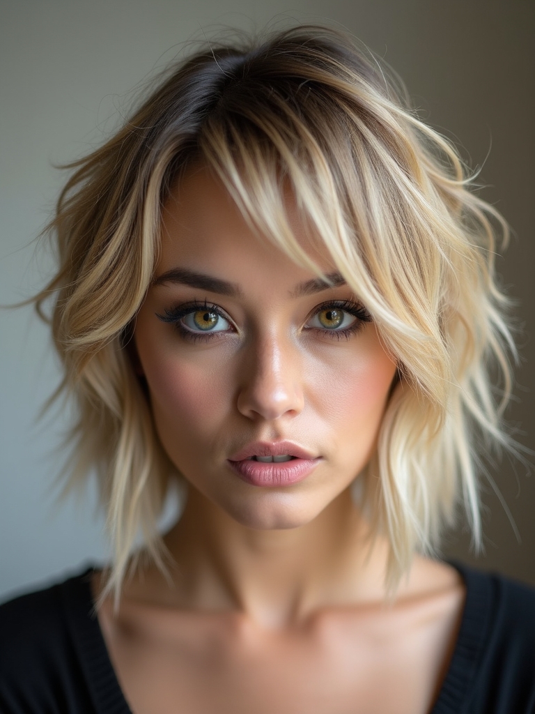 choppy layered shaggy volume