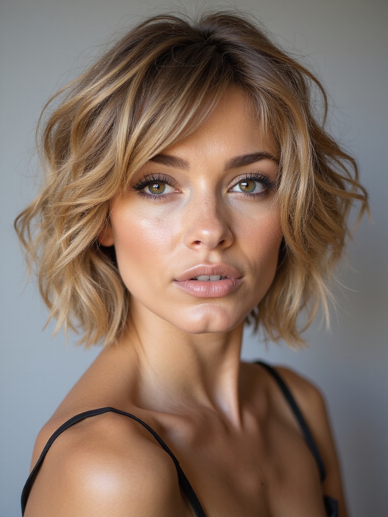 choppy layered short bob