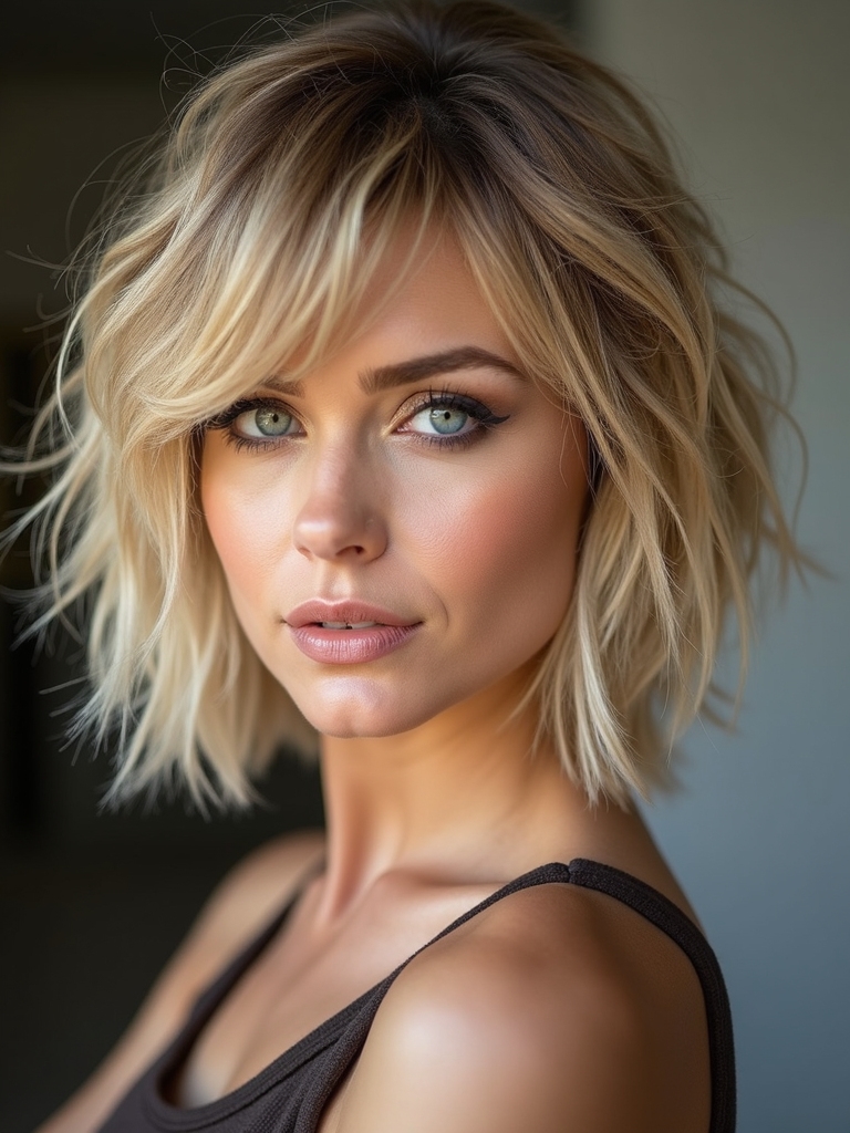 choppy layered short shag