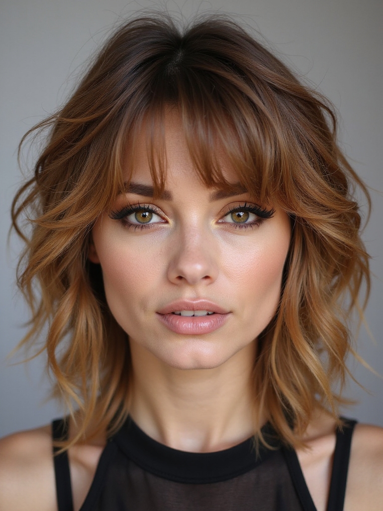 choppy layered textured blow dry