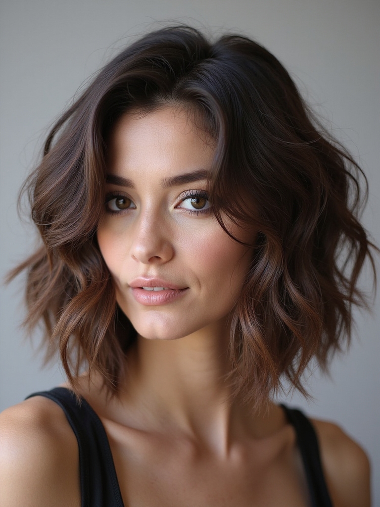 choppy layered textured bob