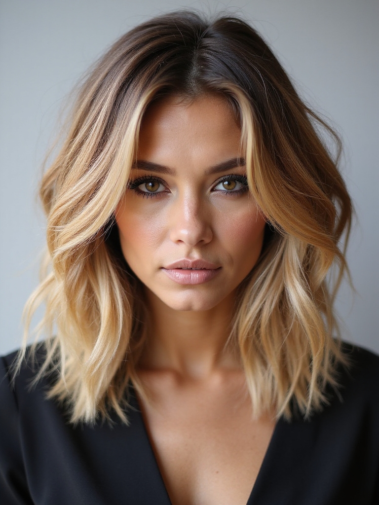 choppy layered textured shoulder length