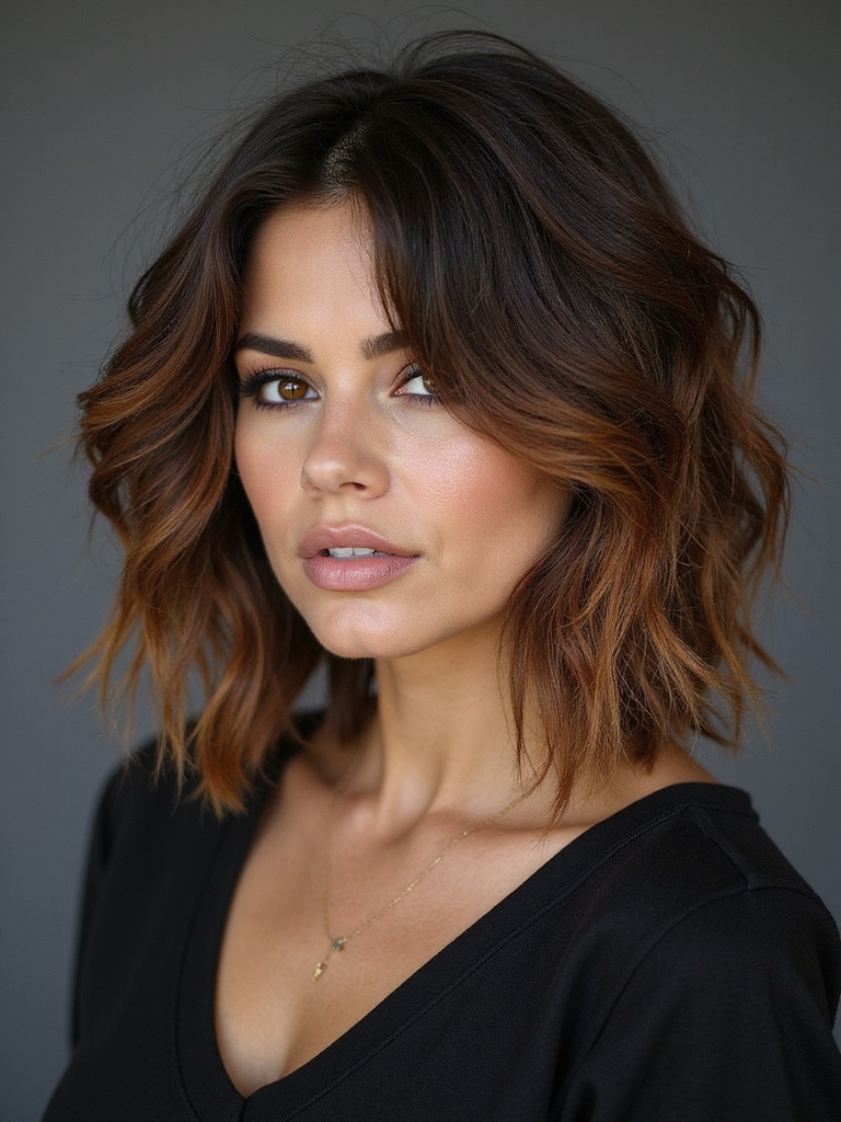 choppy layered textured thick hair