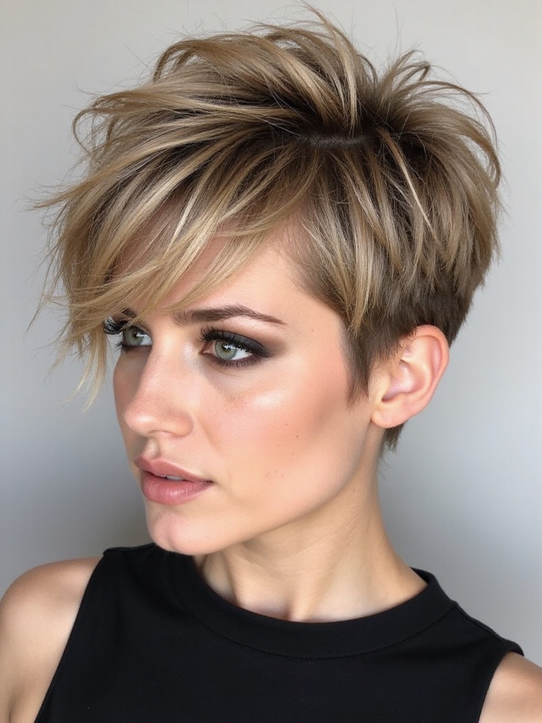 choppy layered tousled pixie