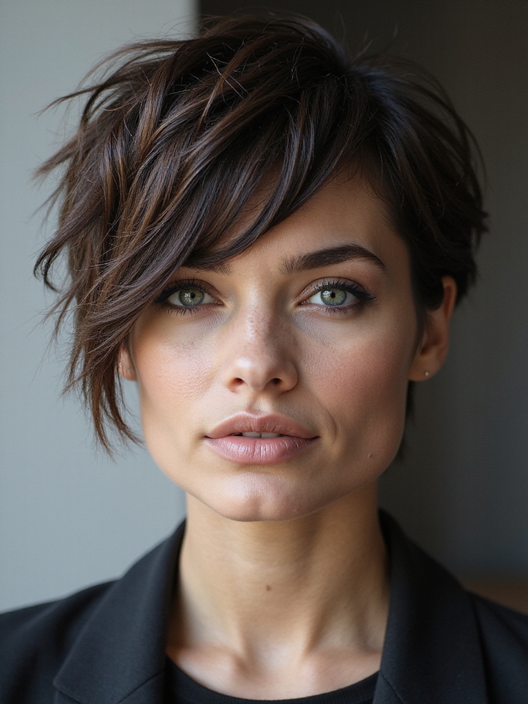 choppy textured bold pixie