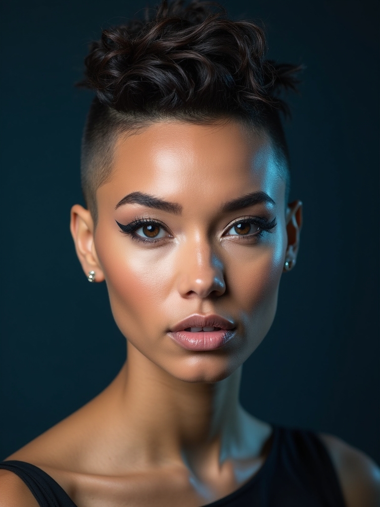 choppy textured crown shaved sides