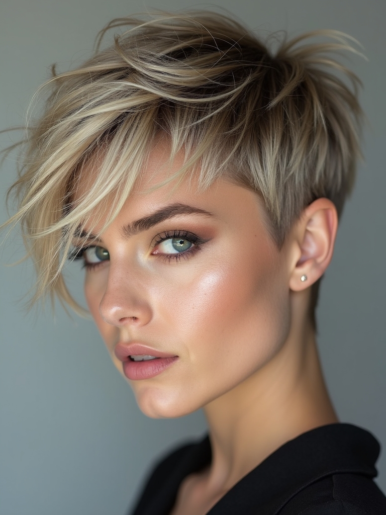 choppy textured layered pixie