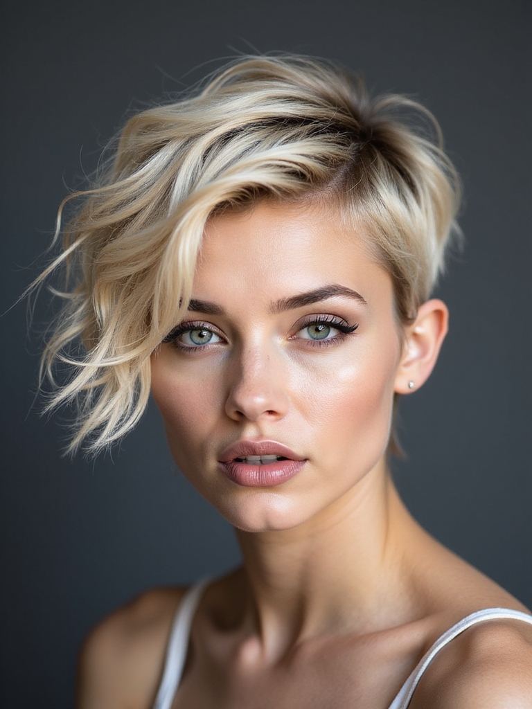 choppy textured layered pixie