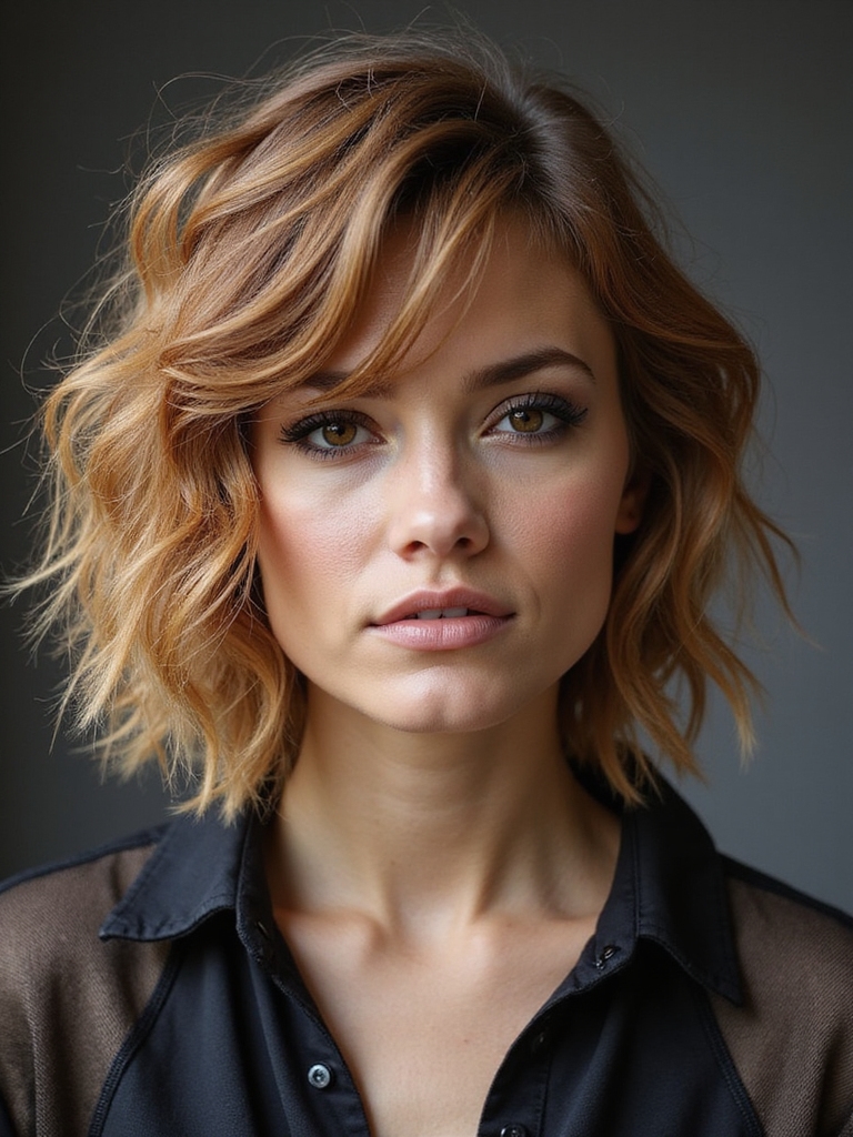 choppy textured short bob