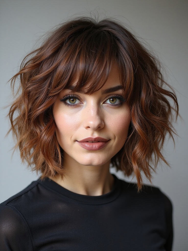 chunky layered textured shag