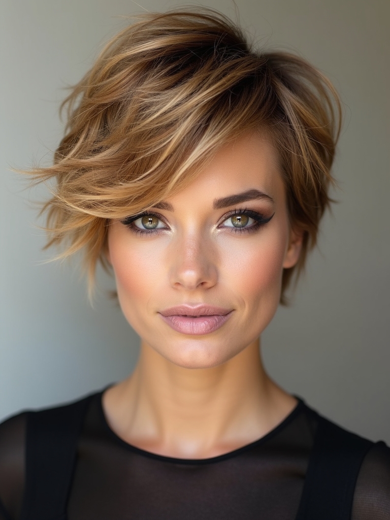 colorful dimensional longer pixie
