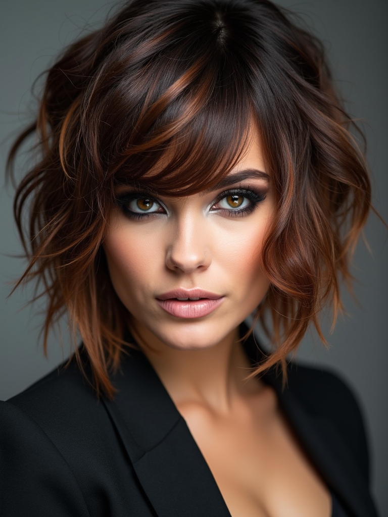 colorful dimensional shag highlights