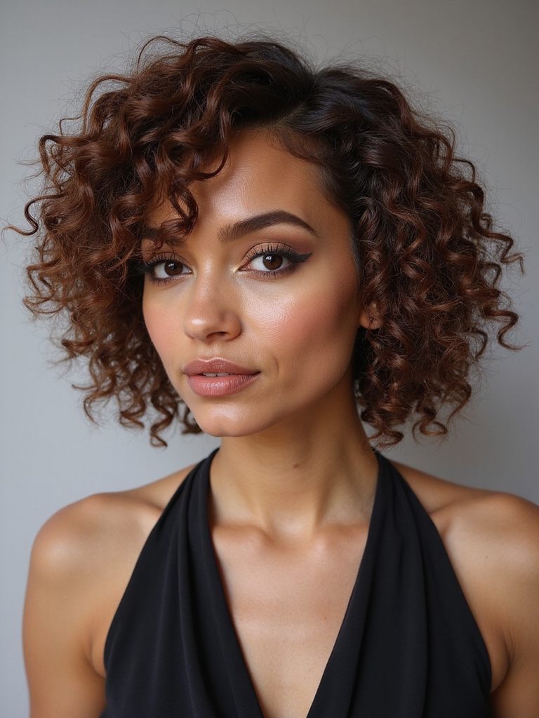 curly bob with layers