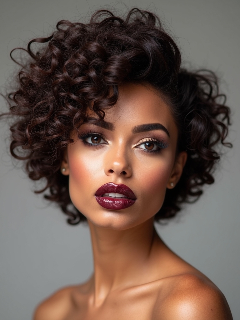 curly layered textured haircut